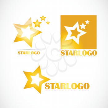 Vector logo template of yellow star set company design
