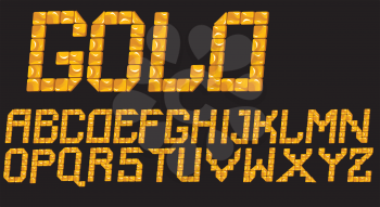  gold mosaic font