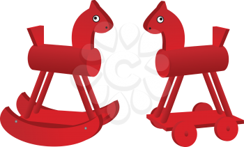 red toy horses