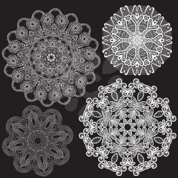 Set of Abstract circle lace patterns. 