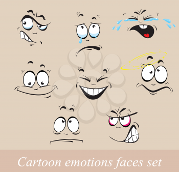 Cartoon emotions faces set