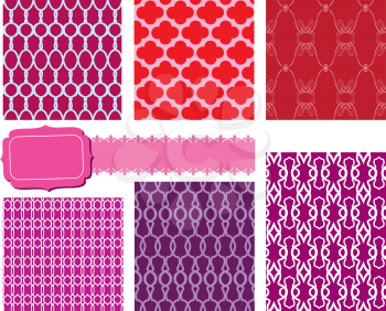 set of fabric textures with different lattices - seamless patterns  