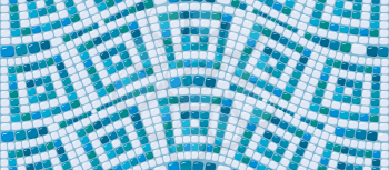 Seamless mosaic pattern - Blue ceramic tile - classic geometric ornament