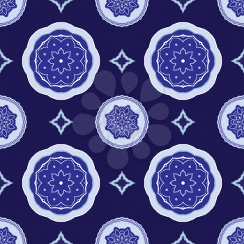 Squared background - ornamental seamless pattern. Design for bandanna, carpet, shawl, pillow or cushion.