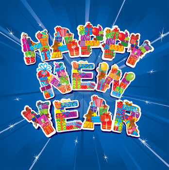 Abstract Happy New Year blue background
