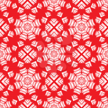 Seamless pattern. Ornamental abstract Background  in red and white colors.