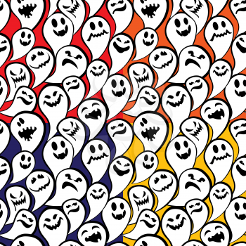 Seamless pattern with funny ghost. Happy Halloween background.