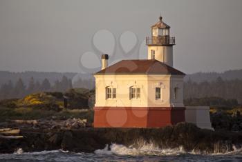 Lighthouse Bandon Oregon sunset vintage and historic