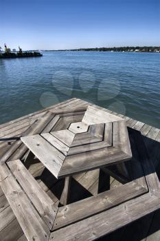 Docks on River Saint Claire Ontario Michigan