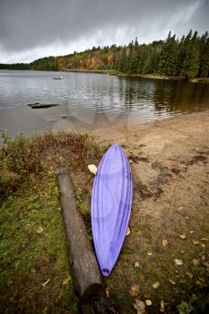 Canoe and Lake Algonquin Park Ontario Canada