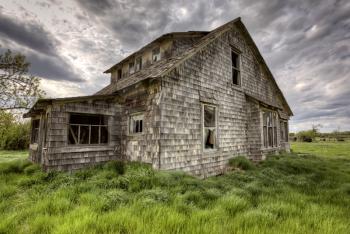 Exterior Abandoned House Prairie Saskatchewan Canada