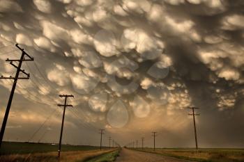 Storm Clouds Saskatchewan mammatus formation Weyburn Canada