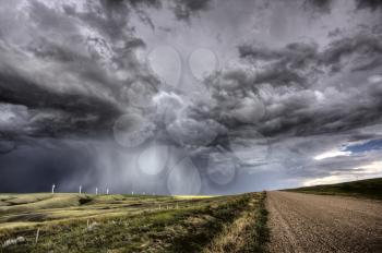 Storm Clouds Saskatchewan wind farm Swift Current Canada