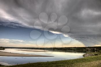 Storm Clouds Saskatchewan with Saskatchewan river Outlook