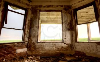 Interior Abandoned Building prairie Saskatchewan Canada wrecked