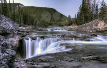 Bragg Creek Waterfall sunrise Alberta Canada mountains