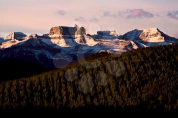 Rocky Mountains in Winter near Banff Alberta Canada