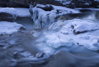 Elbow Falls Bragg Creek Alberta Canada in Winter