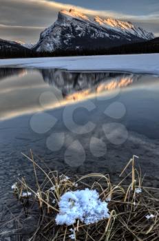 Mount Rundle and Vermillion Lake near Banff Alberta Canada
