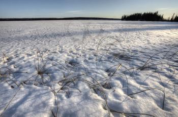 Northern Frozen Lake waskesui Saskatchewan Canada