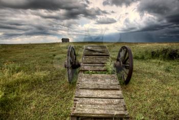 Old Prairie Wheel Cart Saskatchewan Canada field
