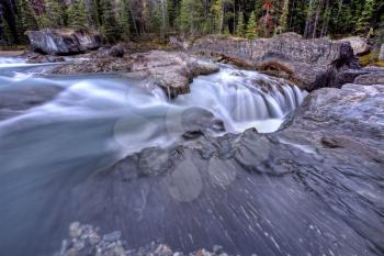 Blurred water flowing British Columbia Canada