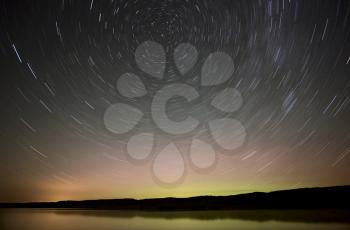 Night Shot Star Trails in Saskatchewan Canada
