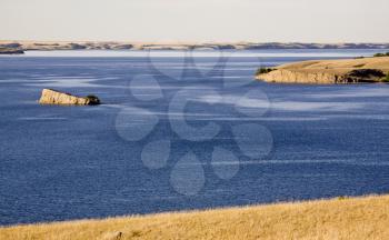 Diefenbaker Lake Saskatchewan deep blue river Canada