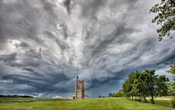Storm Clouds over Grain Elevator Saskatchewan
