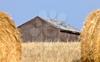 Barn and Hay Bales Canada