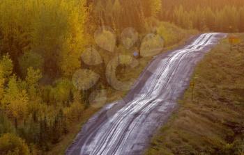 Northern Manitoba road in autumn