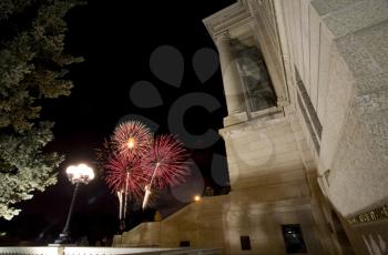 Fireworks at Legislative Buildings Regina Saskatchewan Canada