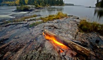 Fire on Rock Northern Canada