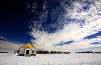 Old Abandoned Homestead in Winter Saskatchewan