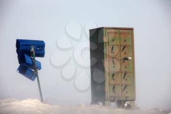 Postal Boxes in Winter Saskatchewan