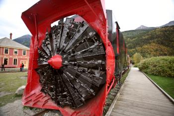 Old snow blower train at Skagway Alaska