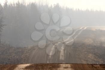 Northern Road inthe Mist Saskatchewan Canada