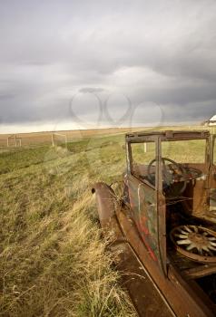Antique Vintage Old Car in Field