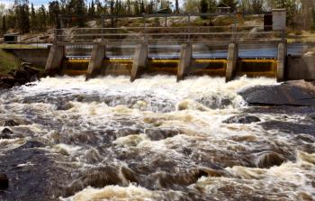River lock and rapids in Manitoba 