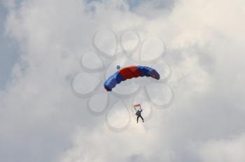 Skydiver coming in to land