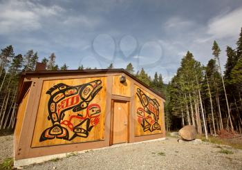 Native lodge at Kitsumkalum Provincial Park