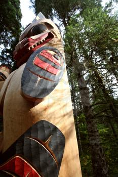 Totem pole  at Kitsumkalum Provincial Park
