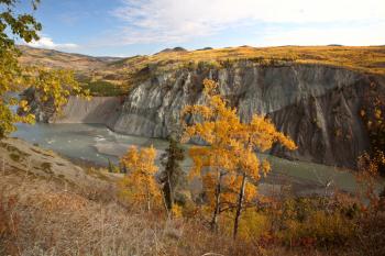 Autumn colors along Stikine River  in Northern British Columbia