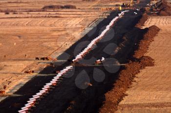 Pipes laid out for Natural Gas pipeline