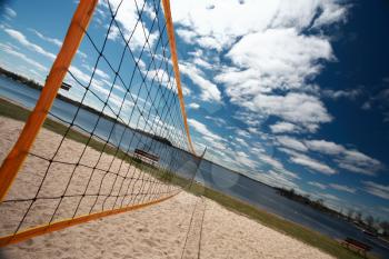 Volleyball net at Grand Beach in Manitoba