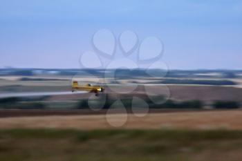 Crop spraying aircraft in Saskatchewan