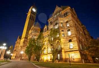 Old City Hall Toronto Ontario Canada downtown night photo