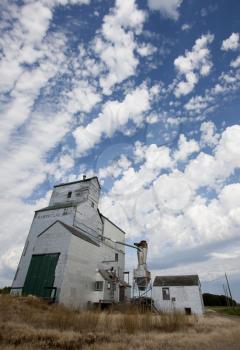 Wooden Grain Elevator in Manitoba Canada Prairie