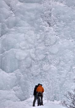 Ice Climbing Tangle Falls Alberta Canada Rocky Mountains