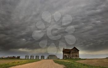 Storm Clouds Saskatchewan rural in Saskatchewan Canada 